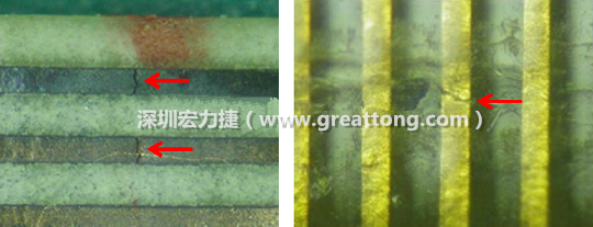 如果担心这个方法可能对弄断铜箔线路，也可以试着将铜箔线路旁没有铜箔的位置切开，然后试着撕开剥离外层护膜(cover film)，达到相同的目的