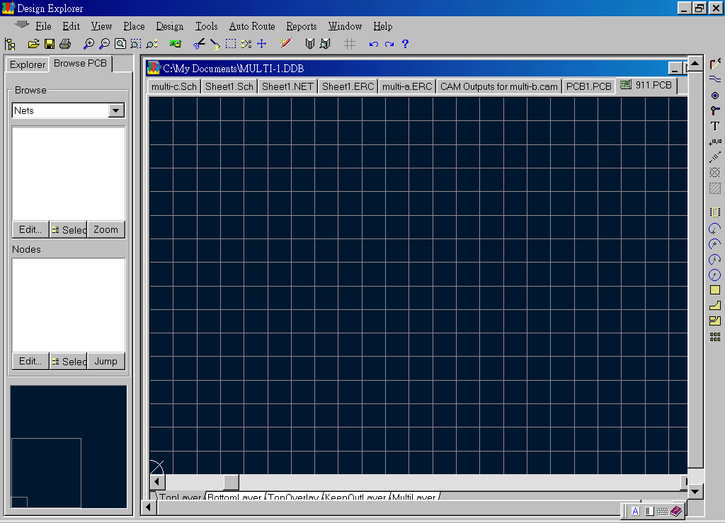 先预备一个PCB编辑环境，不必设置边界。