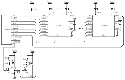 可改善散热设计的 TLC5940 串接应用范例参照