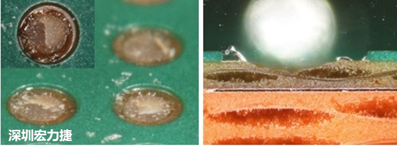 图15-冷球拉力试验后，C材料的横截面侧视图