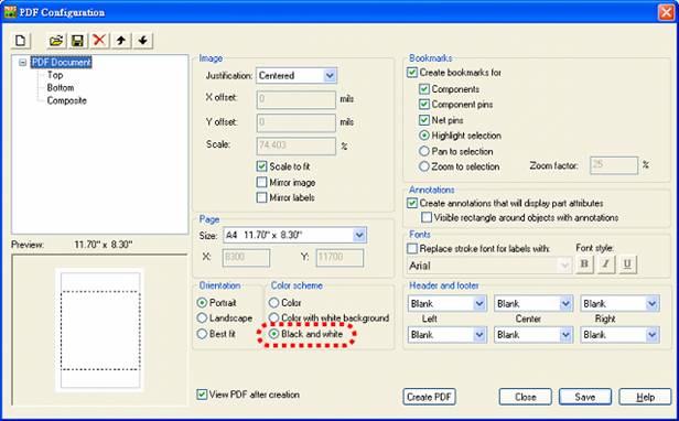 图44 删除配件文件及选择黑白输出
