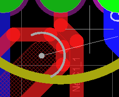 图28 双层手动布线?使用Shift +SPACEBAR来选择各种线的角度模式。