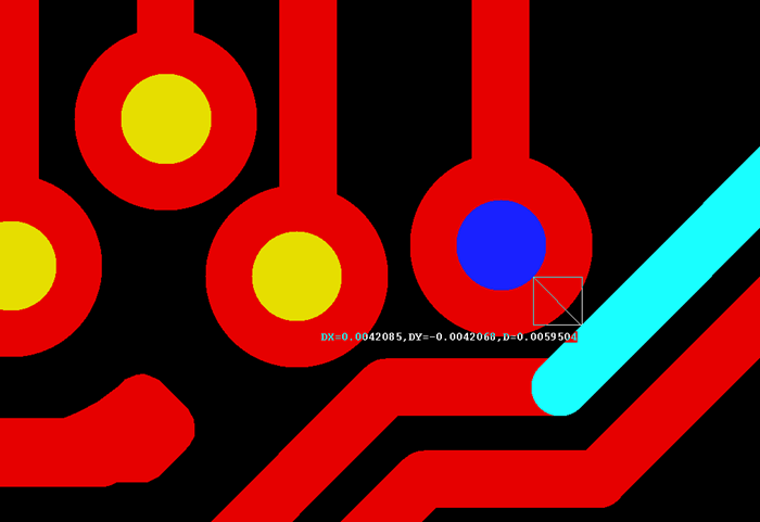 多层板中过孔会在每层线路上都有孔环，且每个层孔环周围环境有夹线也有不夹线，环境各不一